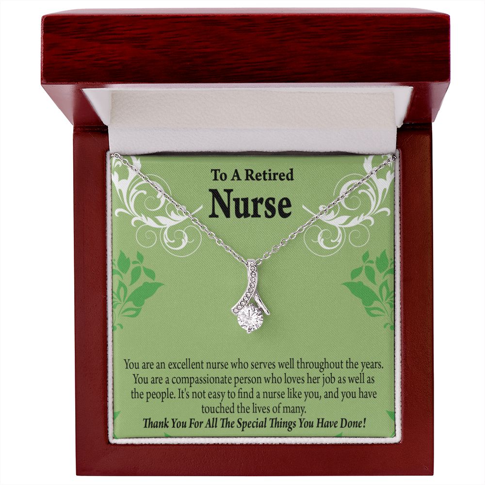 Retired Nurse Thank You Alluring Ribbon Necklace-Express Your Love Gifts