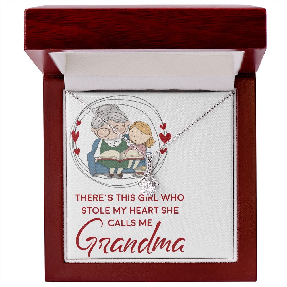 Girl Stole My Haert Calls Me Grandma Alluring Ribbon Necklace-Express Your Love Gifts