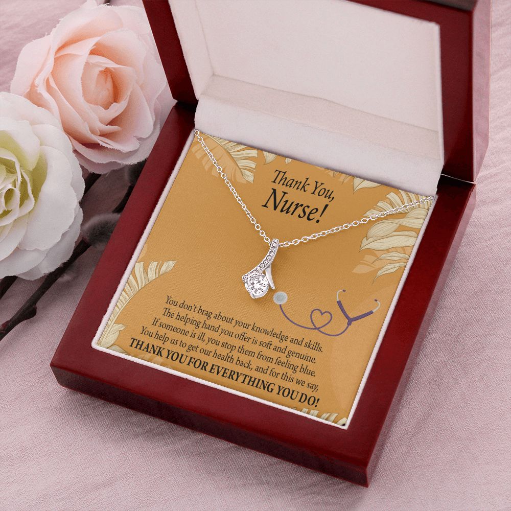Thank You Nurse Gift Alluring Ribbon Necklace-Express Your Love Gifts