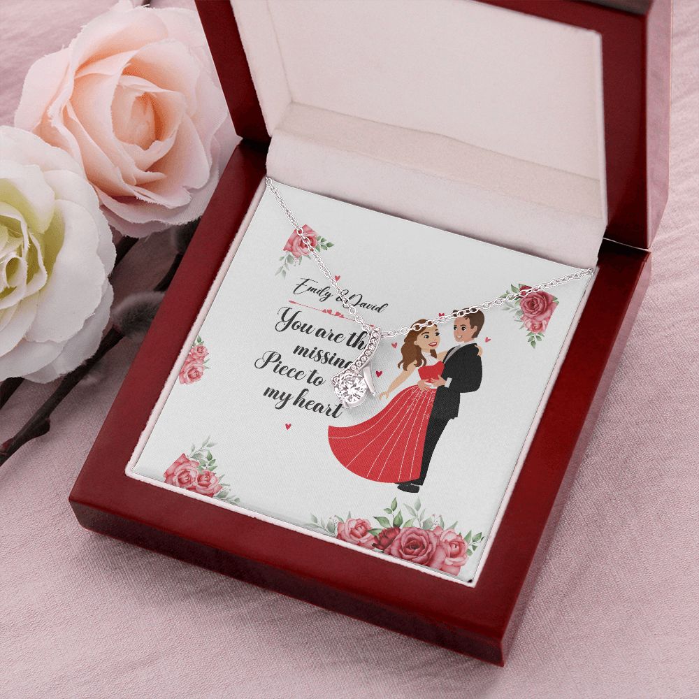 You Are The Missing Piece to My Heart Alluring Ribbon Necklace-Express Your Love Gifts