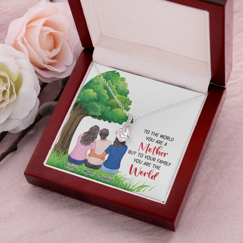 To The World You Are a Mother Alluring Ribbon Necklace-Express Your Love Gifts