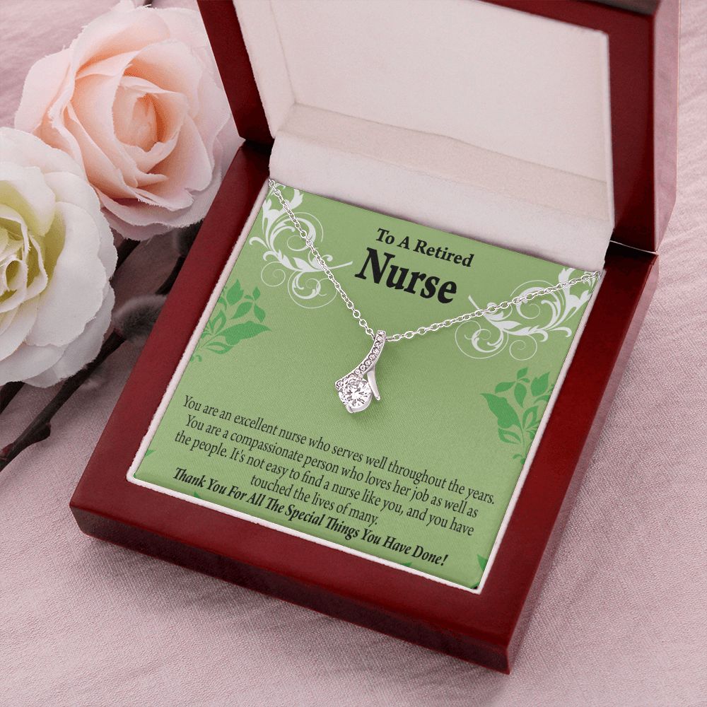 Retired Nurse Thank You Alluring Ribbon Necklace-Express Your Love Gifts