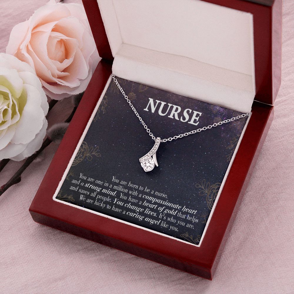 Caring Angel Nurse Alluring Ribbon Necklace-Express Your Love Gifts