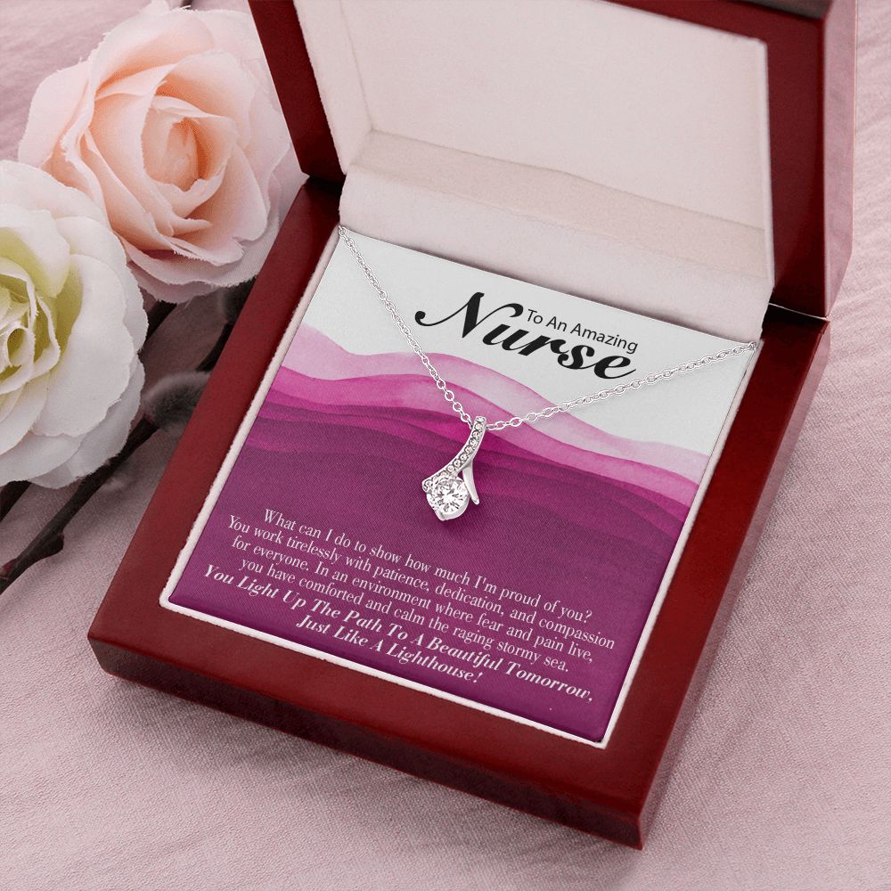 Inspirational Message for Nurse Alluring Ribbon Necklace-Express Your Love Gifts
