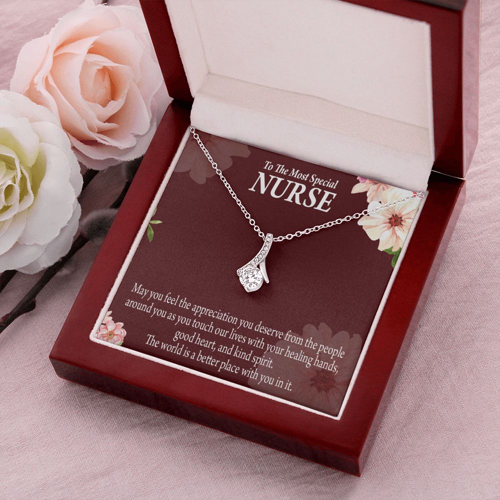 Special Nurse Alluring Ribbon Necklace-Express Your Love Gifts