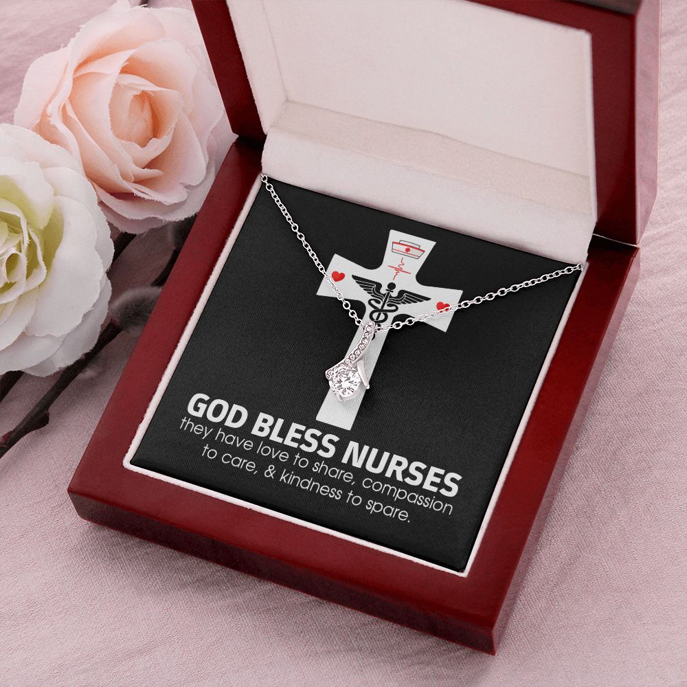 God Bless Nurses Alluring Ribbon Necklace-Express Your Love Gifts