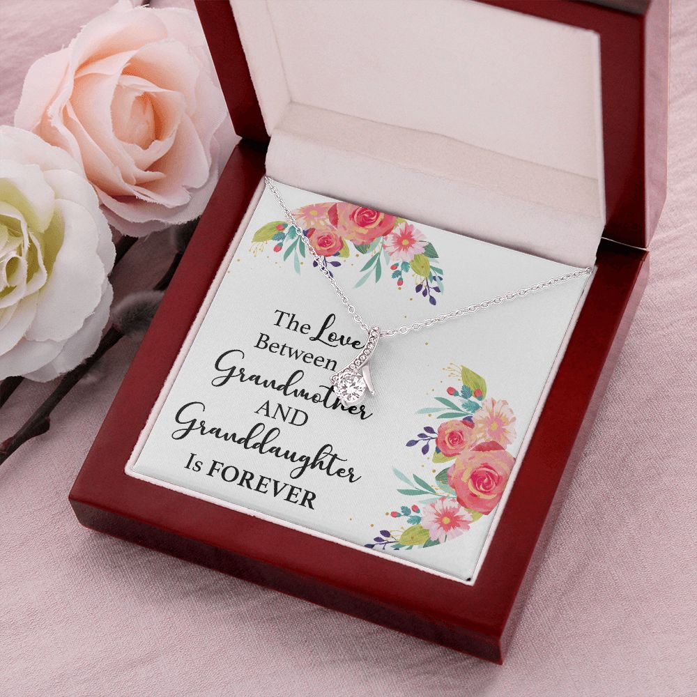 The Love Between a Grandmother and Granddaughter Alluring Ribbon Necklace-Express Your Love Gifts