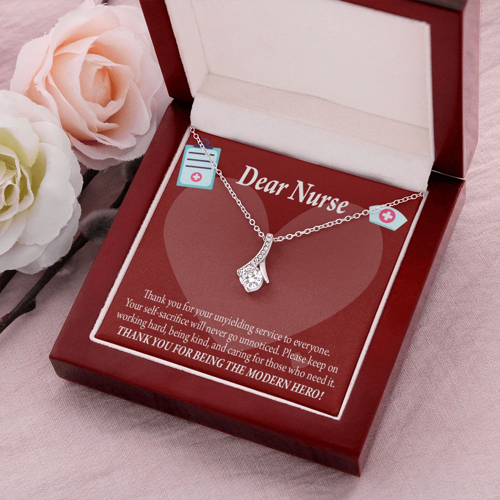 Thank You Ideas Nurses and Caregivers Alluring Ribbon Necklace-Express Your Love Gifts