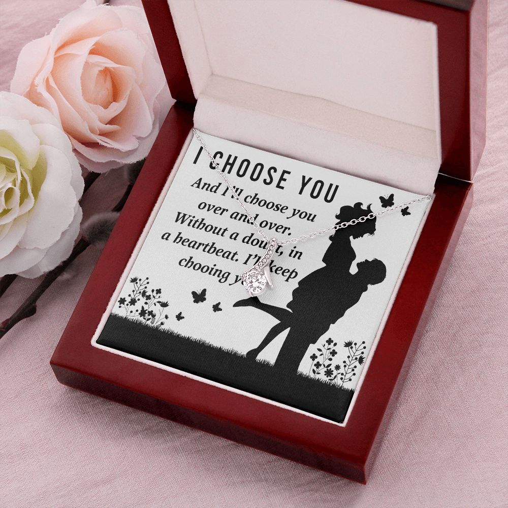 I Choose You Alluring Ribbon Necklace-Express Your Love Gifts