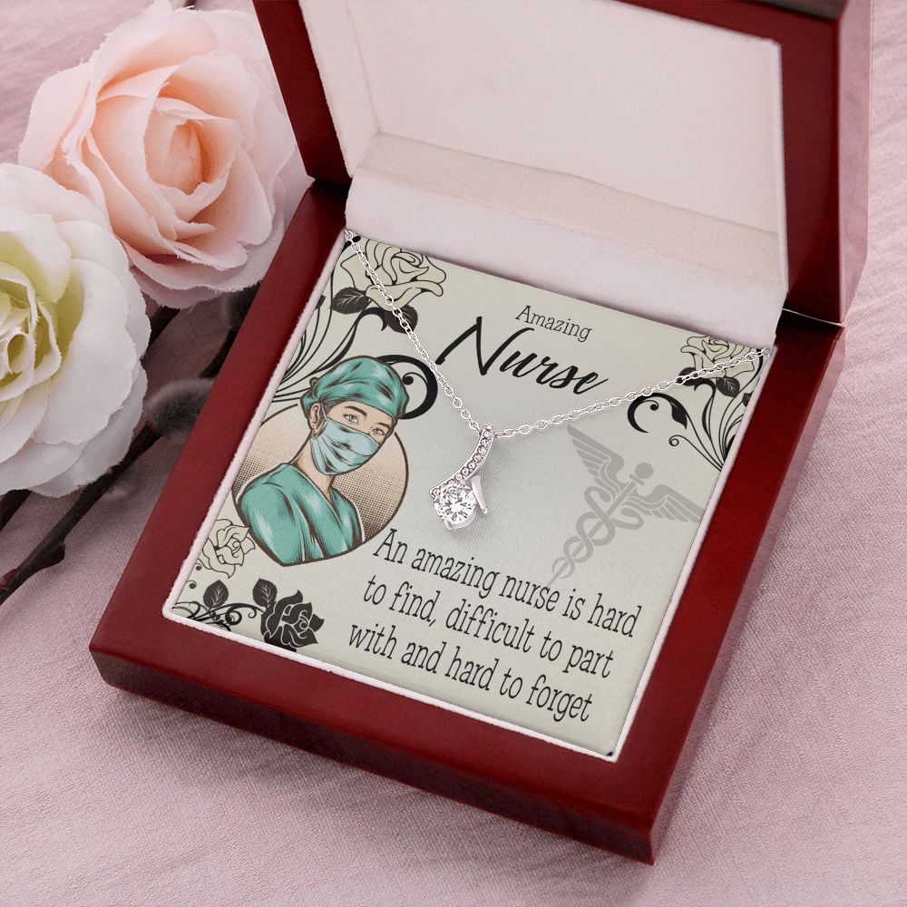 An Amazing Nurse Hard to Forget Alluring Ribbon Necklace-Express Your Love Gifts
