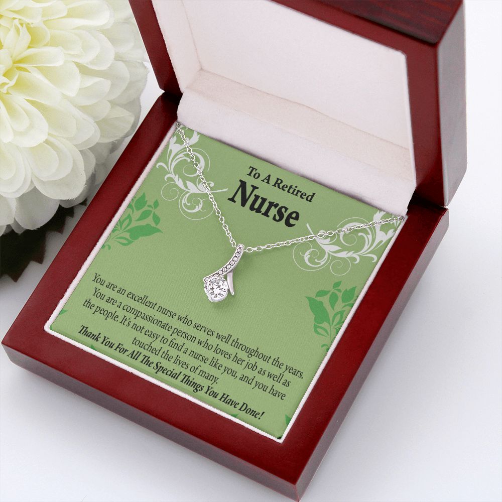 Retired Nurse Thank You Alluring Ribbon Necklace-Express Your Love Gifts