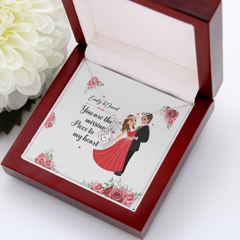 You Are The Missing Piece to My Heart Alluring Ribbon Necklace-Express Your Love Gifts