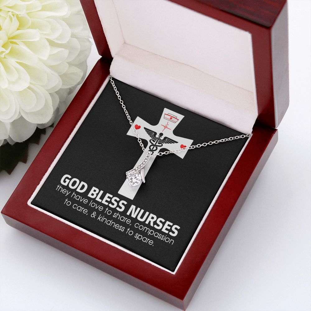 God Bless Nurses Alluring Ribbon Necklace-Express Your Love Gifts