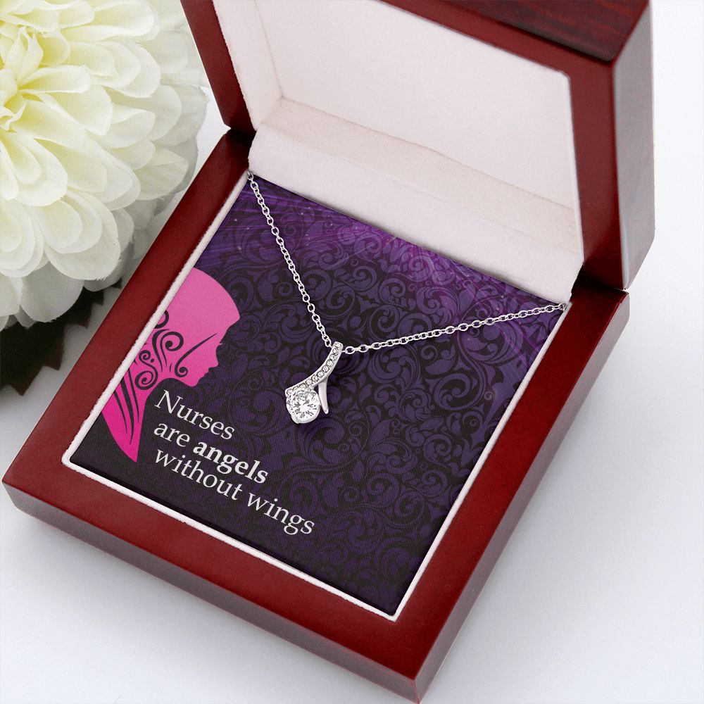 Nurses are Angels Alluring Ribbon Necklace-Express Your Love Gifts