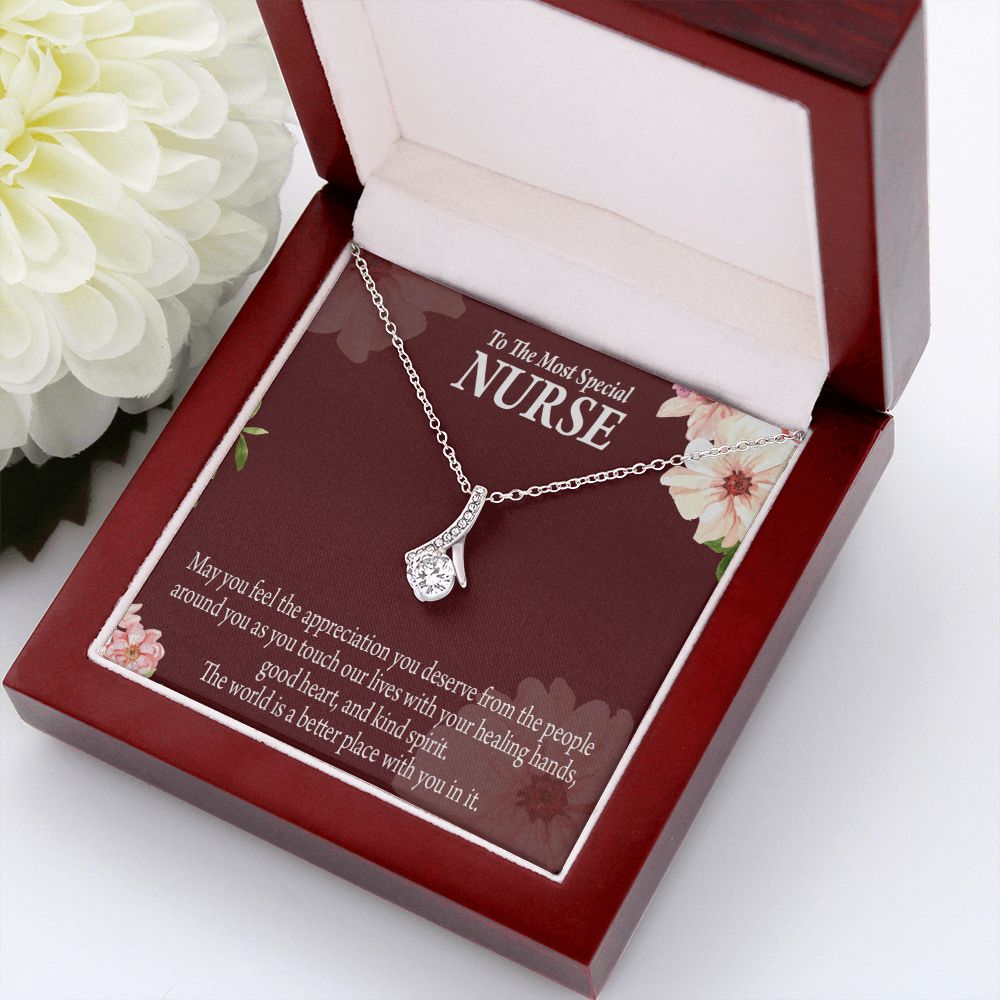 Special Nurse Alluring Ribbon Necklace-Express Your Love Gifts