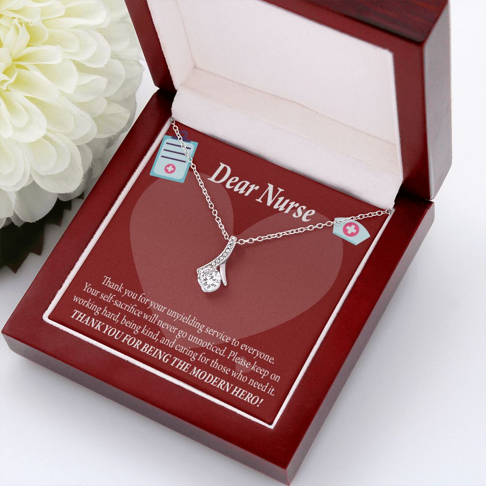 Thank You Ideas Nurses and Caregivers Alluring Ribbon Necklace-Express Your Love Gifts
