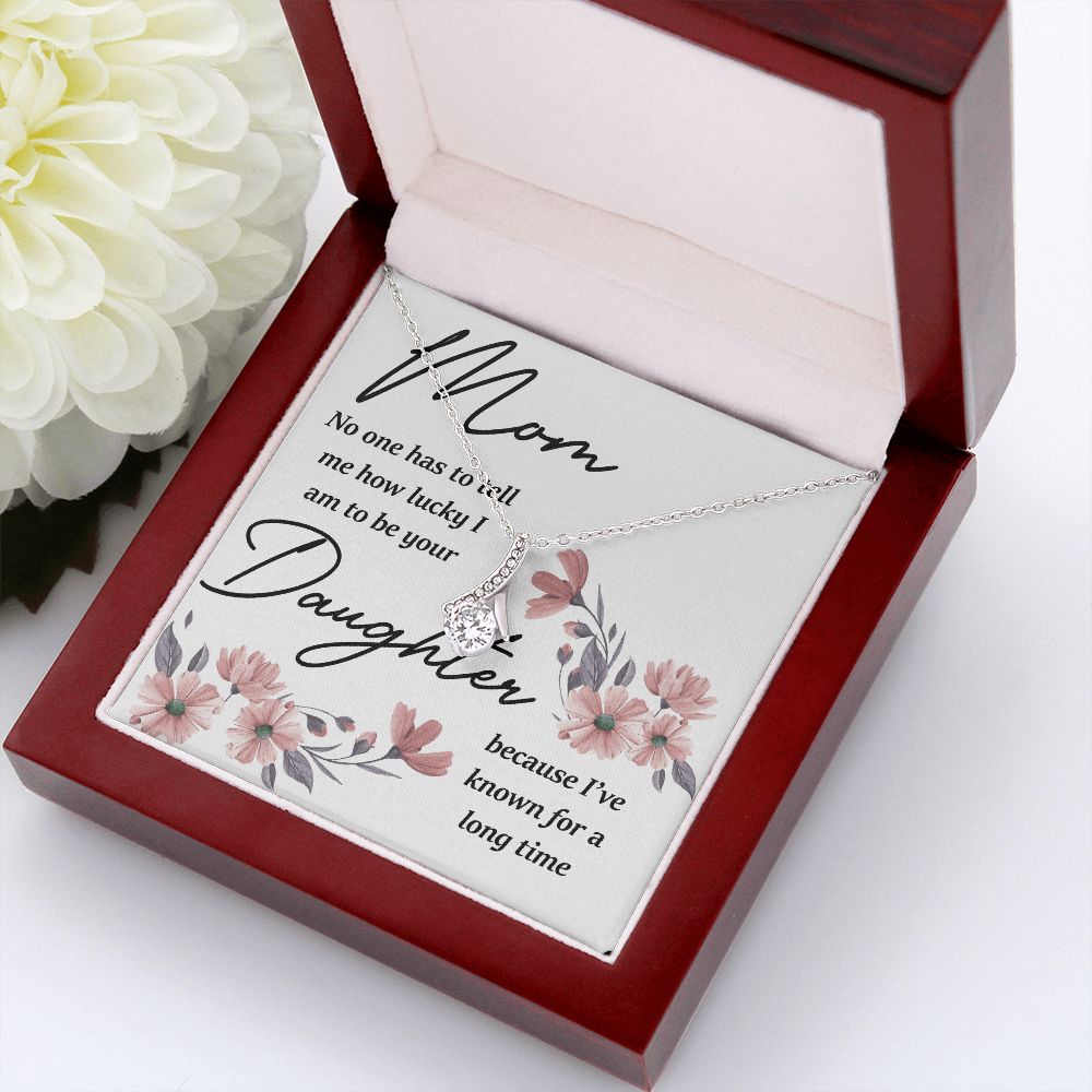 Mom No One Has Tell Me Alluring Ribbon Necklace-Express Your Love Gifts