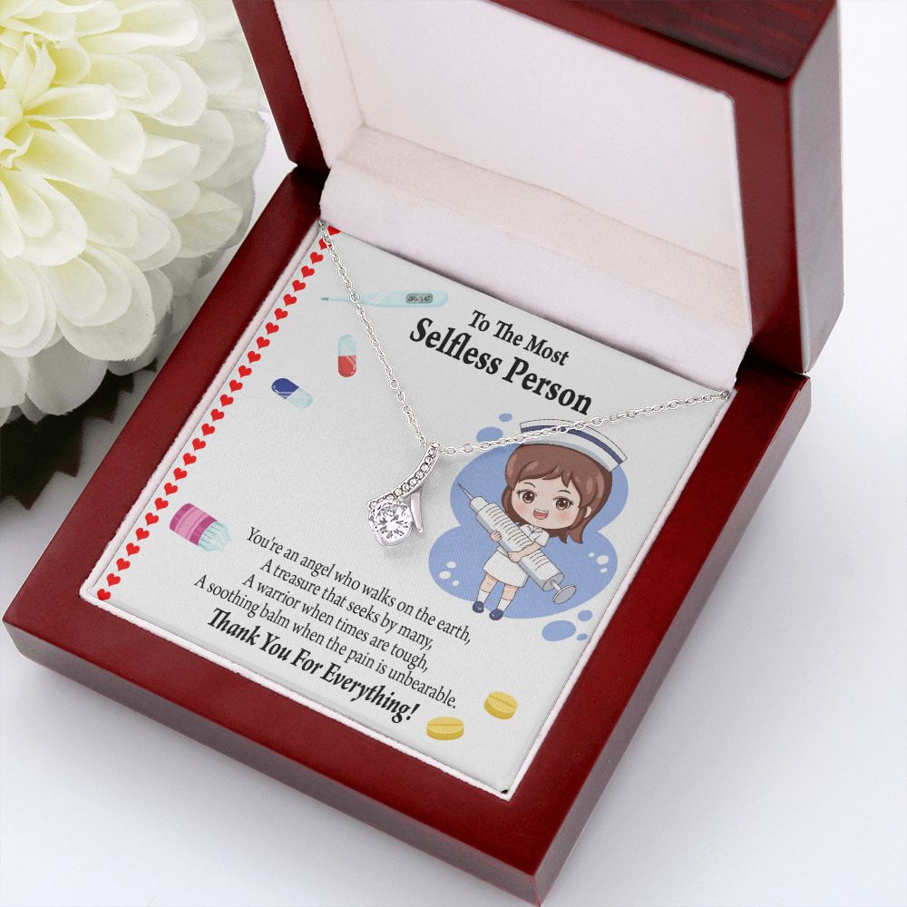 Thanks to Nurse Caregivers Alluring Ribbon Necklace-Express Your Love Gifts