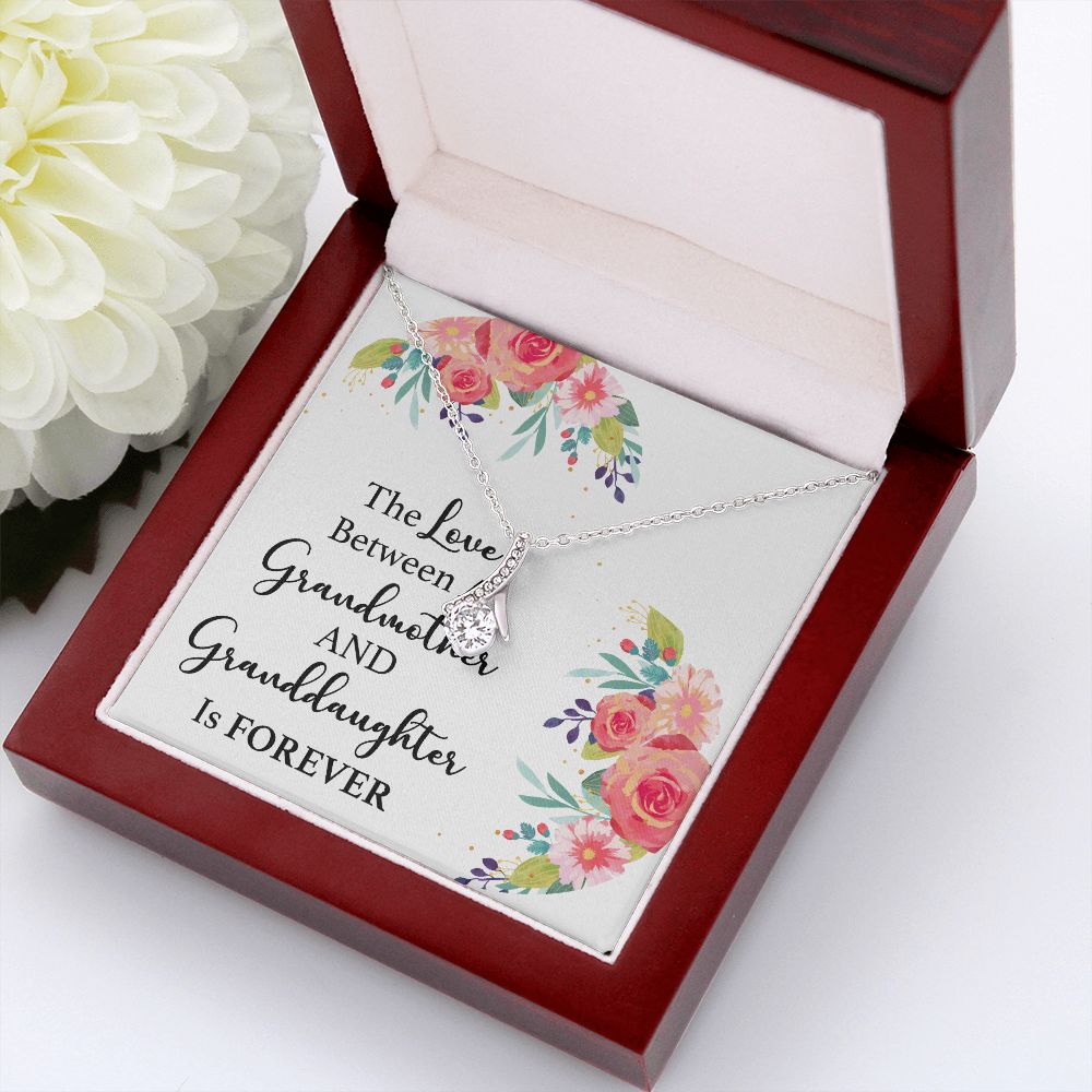 The Love Between a Grandmother and Granddaughter Alluring Ribbon Necklace-Express Your Love Gifts