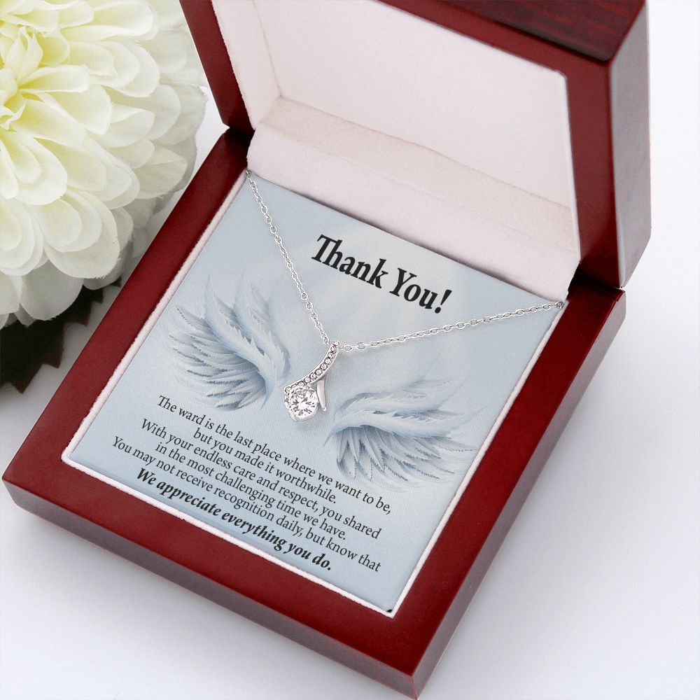 Thank You Present for Healthcare Workers Alluring Ribbon Necklace-Express Your Love Gifts