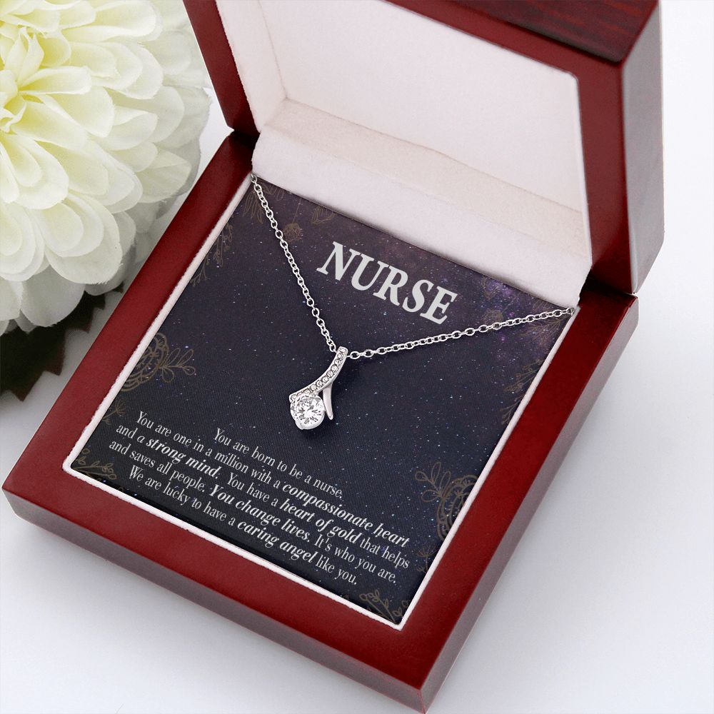 Caring Angel Nurse Alluring Ribbon Necklace-Express Your Love Gifts