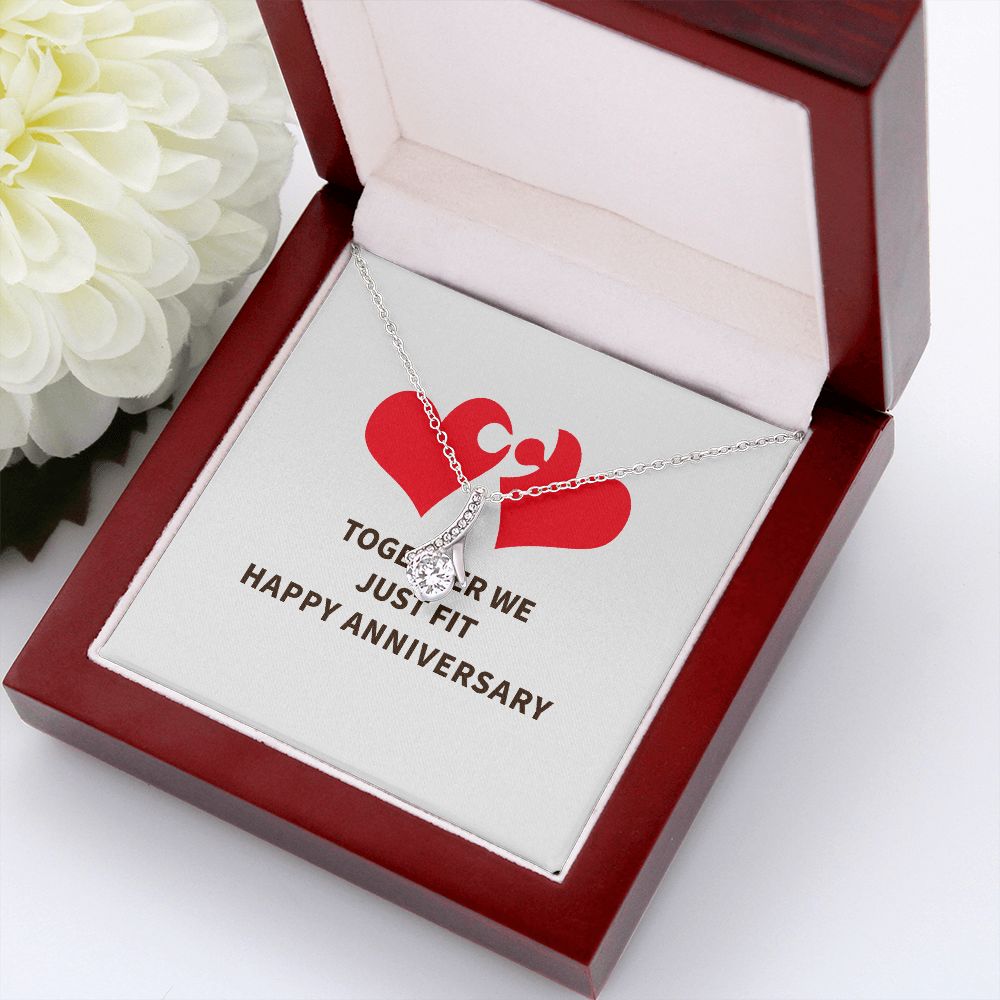 Together We Just Fit Alluring Ribbon Necklace-Express Your Love Gifts