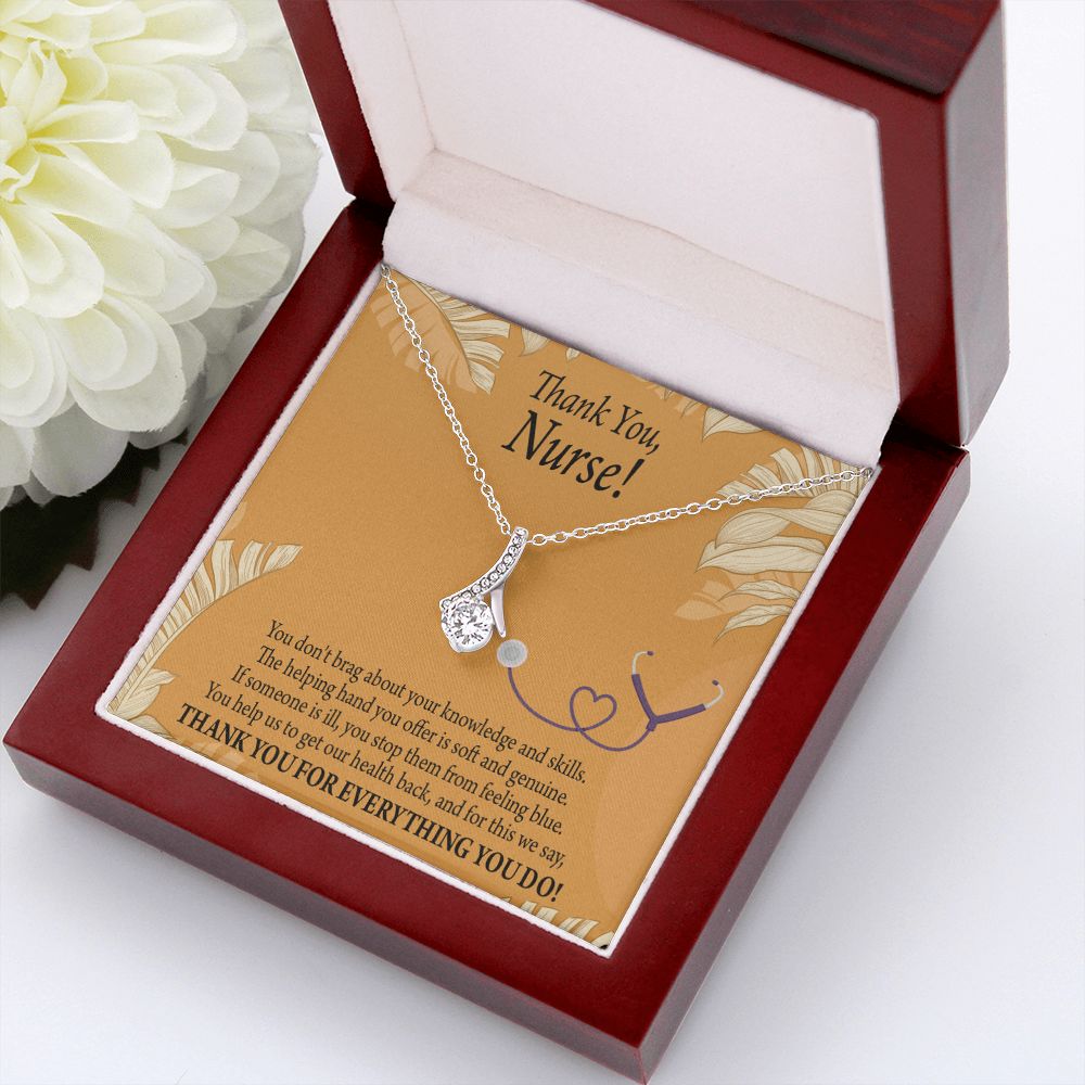 Thank You Nurse Gift Alluring Ribbon Necklace-Express Your Love Gifts