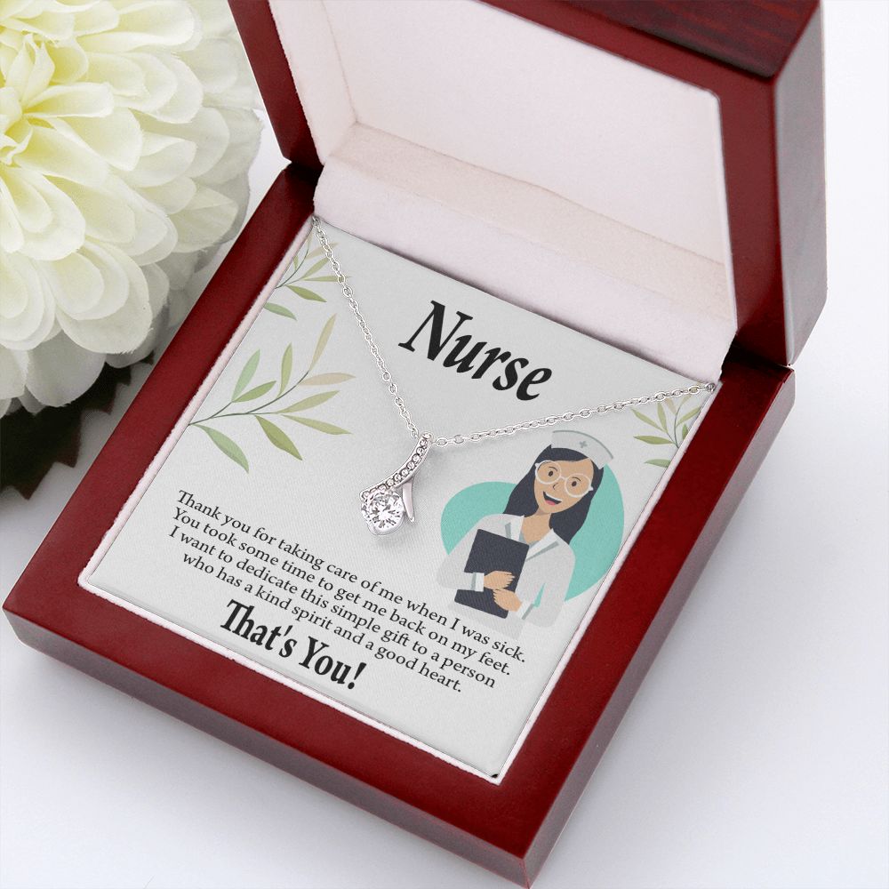 Simple Thank You Nurse Alluring Ribbon Necklace-Express Your Love Gifts