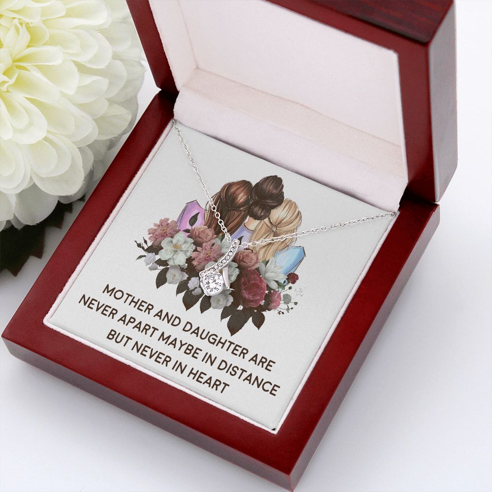Mother and Daughter Never Apart Alluring Ribbon Necklace-Express Your Love Gifts