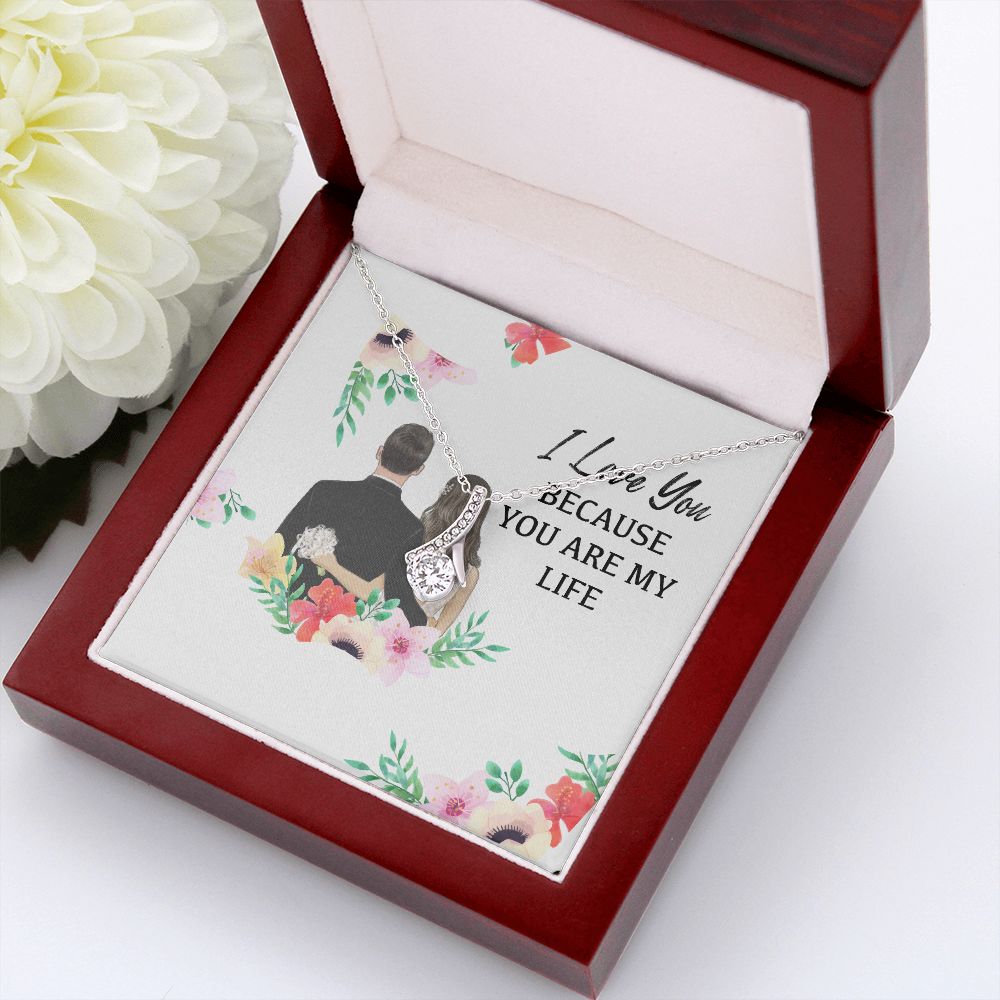 I Love You Because You Are My Life Alluring Ribbon Necklace-Express Your Love Gifts