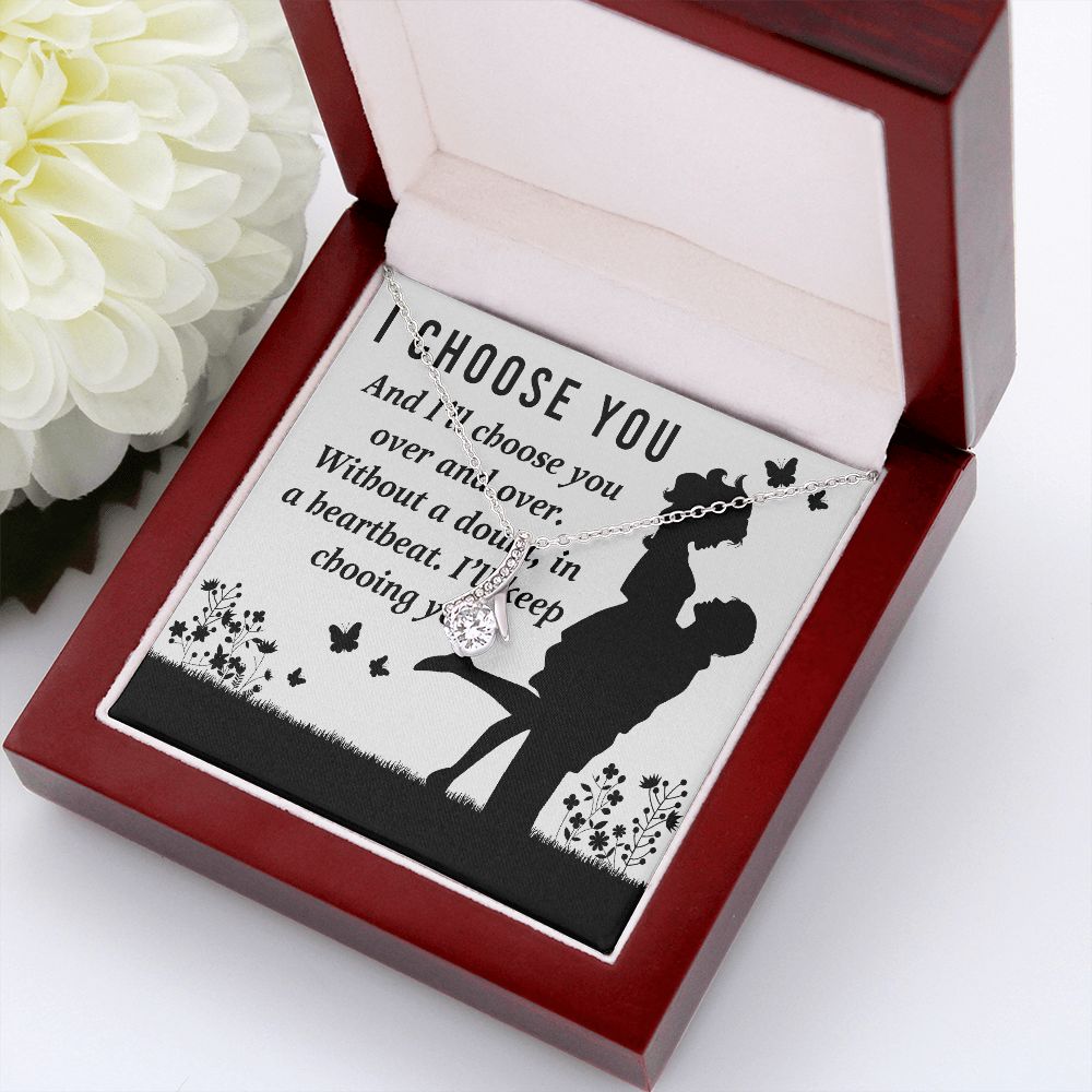 I Choose You Alluring Ribbon Necklace-Express Your Love Gifts