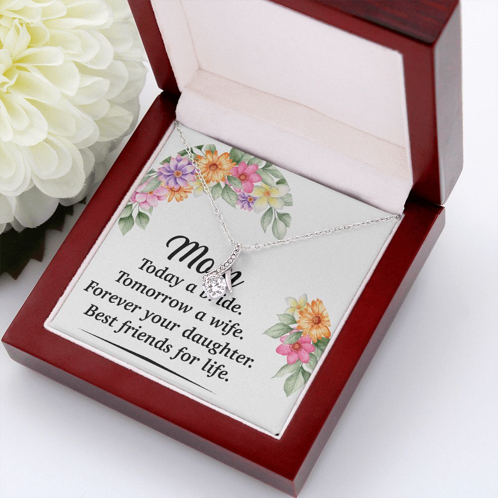Mom Bestfriend For Life Alluring Ribbon Necklace-Express Your Love Gifts