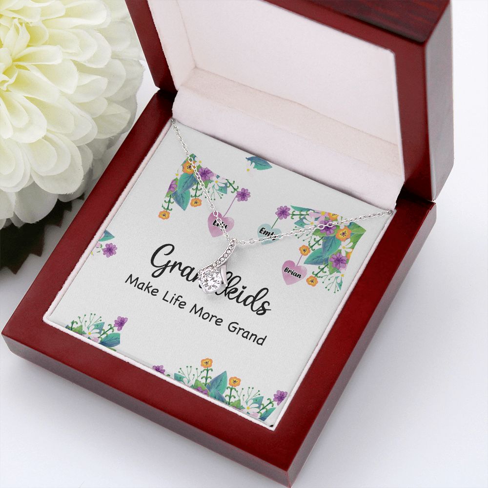 Grandkids Make Life More Grand Alluring Ribbon Necklace-Express Your Love Gifts