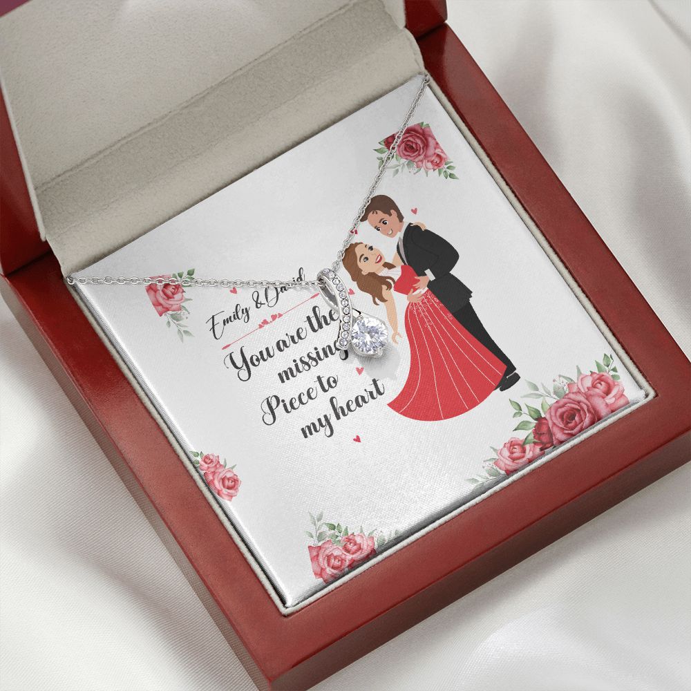 You Are The Missing Piece to My Heart Alluring Ribbon Necklace-Express Your Love Gifts