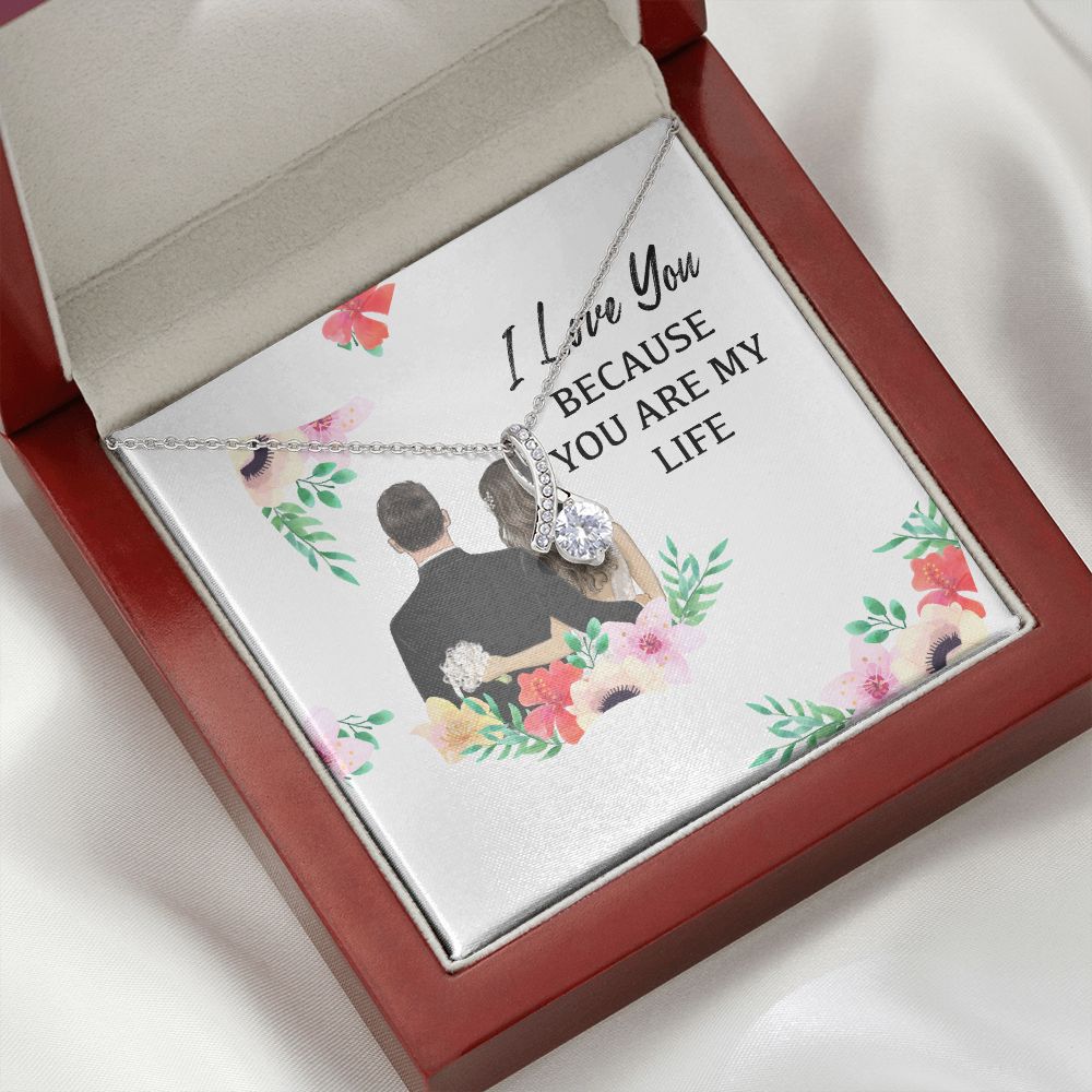 I Love You Because You Are My Life Alluring Ribbon Necklace-Express Your Love Gifts