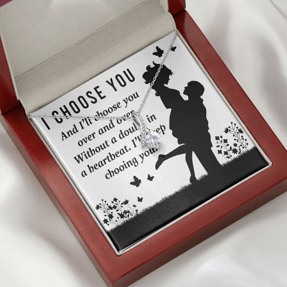 I Choose You Alluring Ribbon Necklace-Express Your Love Gifts