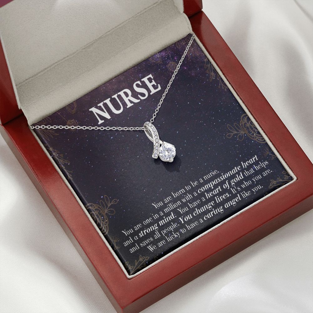 Caring Angel Nurse Alluring Ribbon Necklace-Express Your Love Gifts