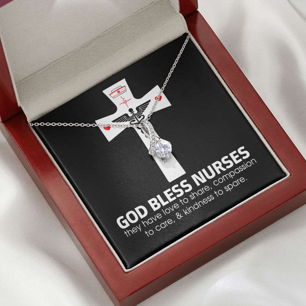 God Bless Nurses Alluring Ribbon Necklace-Express Your Love Gifts