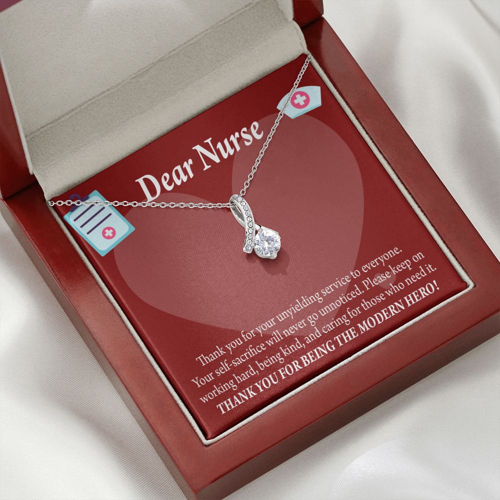 Thank You Ideas Nurses and Caregivers Alluring Ribbon Necklace-Express Your Love Gifts