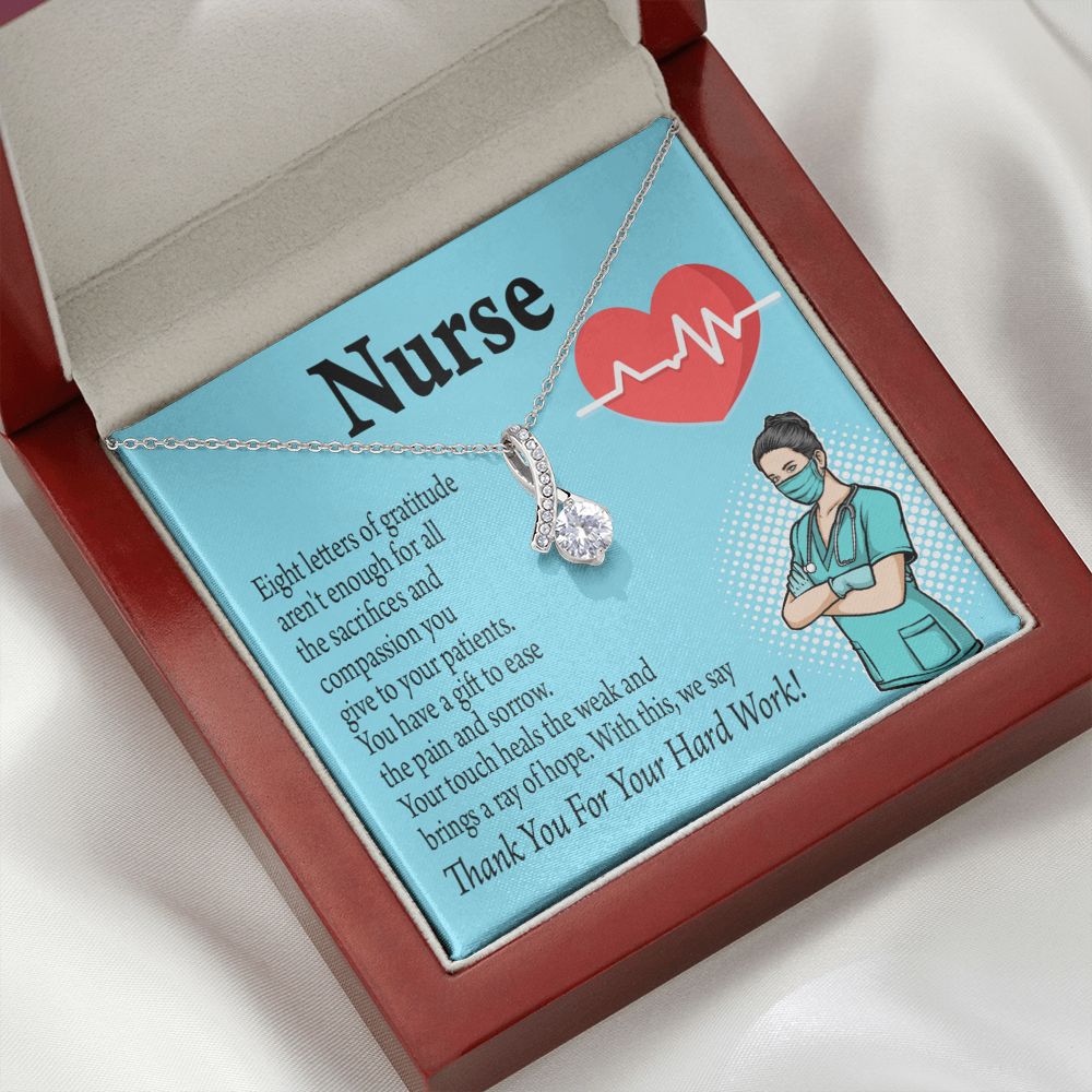 RN Nurse Gift Alluring Ribbon Necklace-Express Your Love Gifts