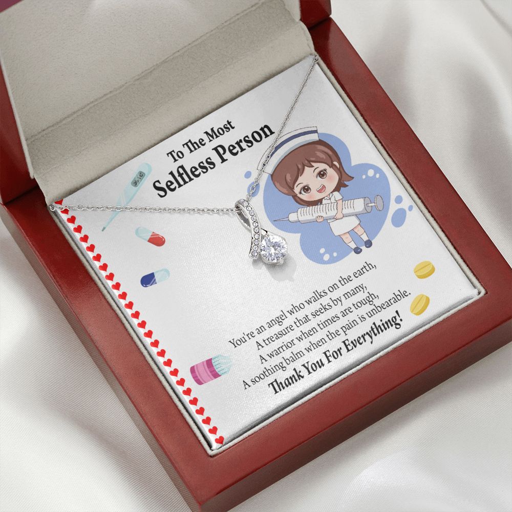 Thanks to Nurse Caregivers Alluring Ribbon Necklace-Express Your Love Gifts