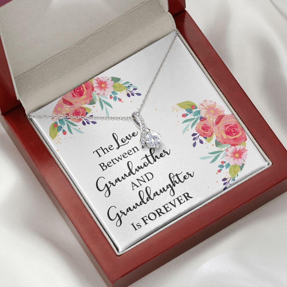 The Love Between a Grandmother and Granddaughter Alluring Ribbon Necklace-Express Your Love Gifts