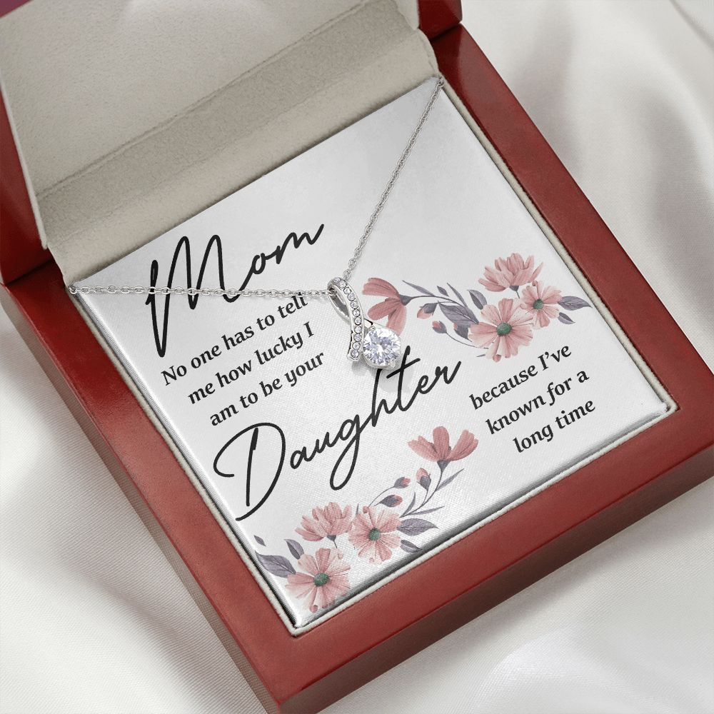 Mom No One Has Tell Me Alluring Ribbon Necklace-Express Your Love Gifts