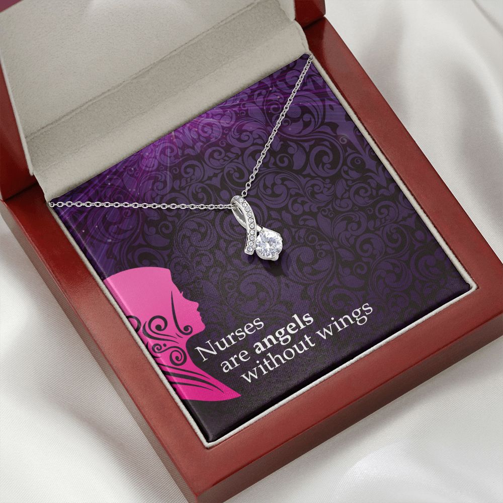 Nurses are Angels Alluring Ribbon Necklace-Express Your Love Gifts