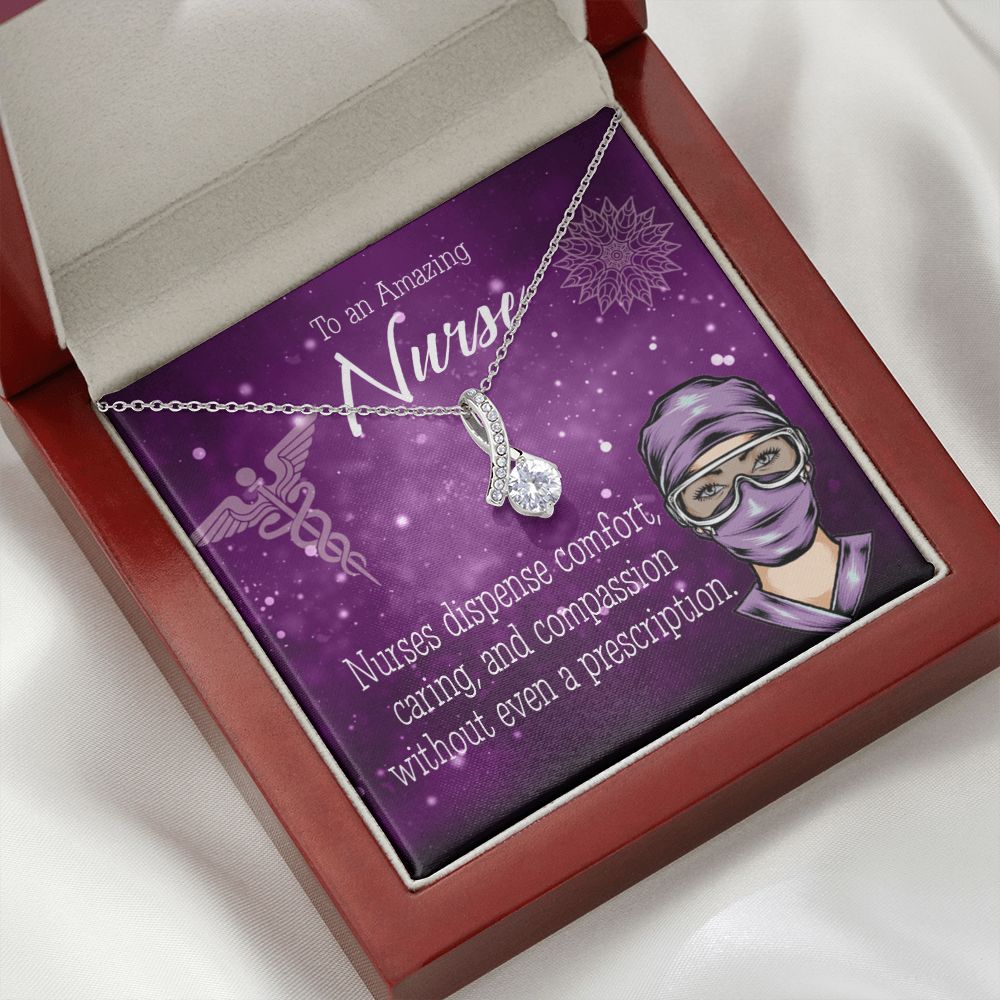 Nurse RN Caduceus Alluring Ribbon Necklace-Express Your Love Gifts