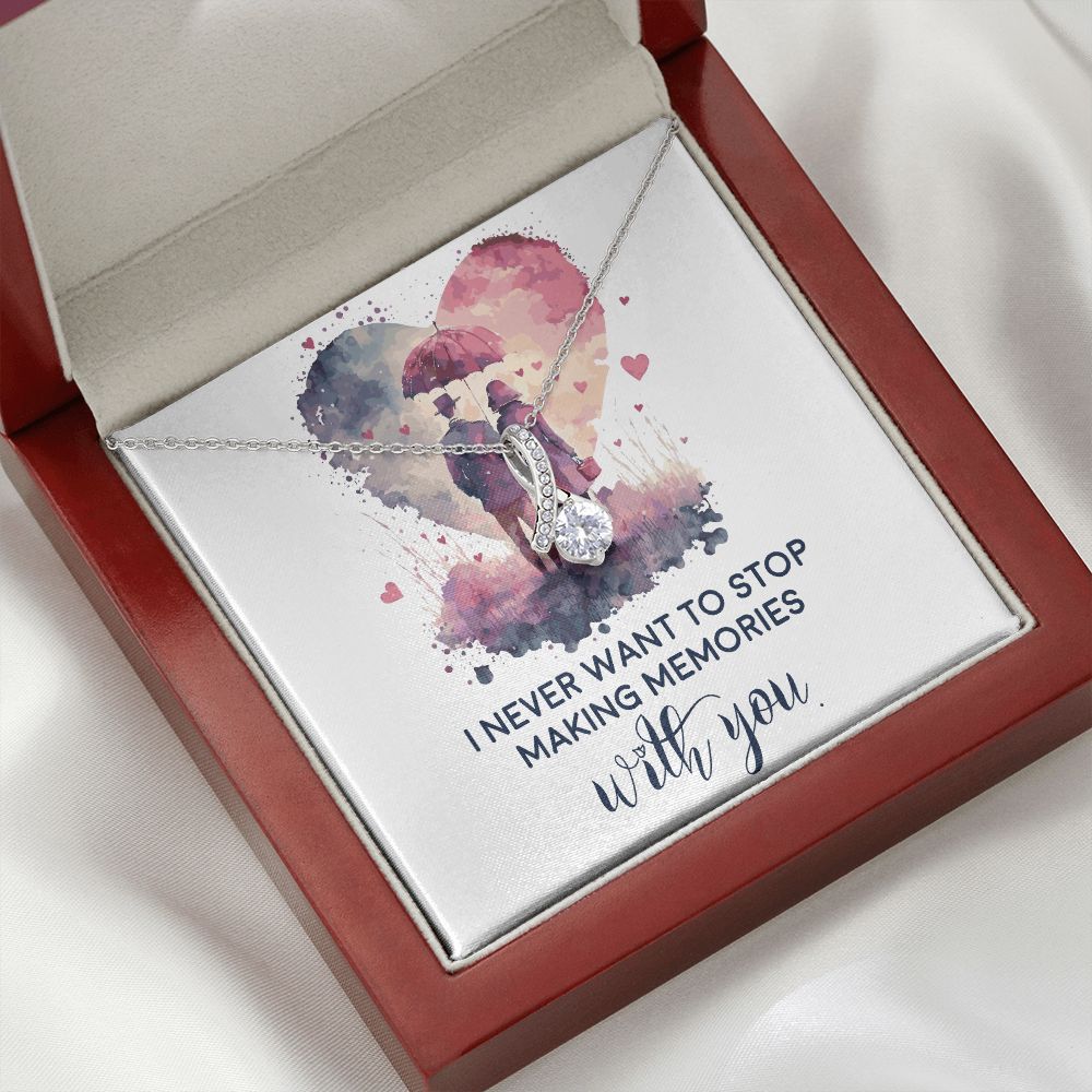 Never Stop Making Memories Alluring Ribbon Necklace-Express Your Love Gifts