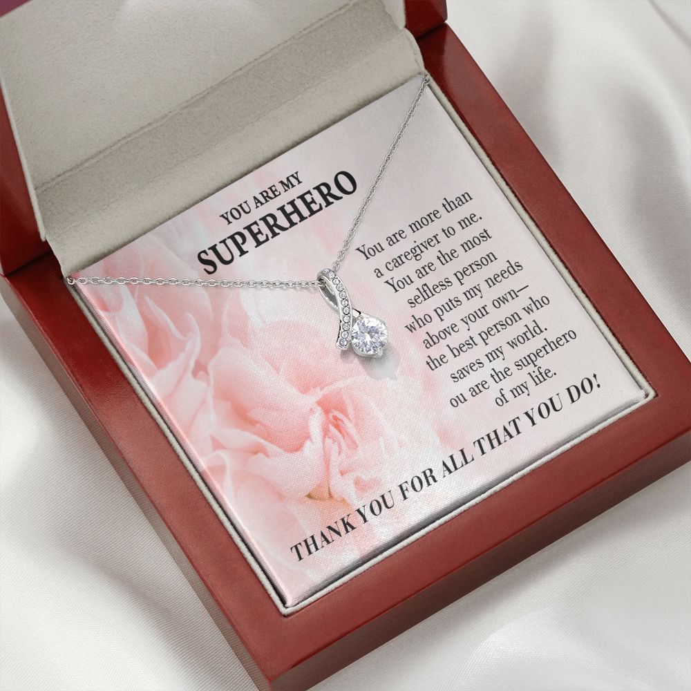 Touching Gift For Caregivers Alluring Ribbon Necklace-Express Your Love Gifts