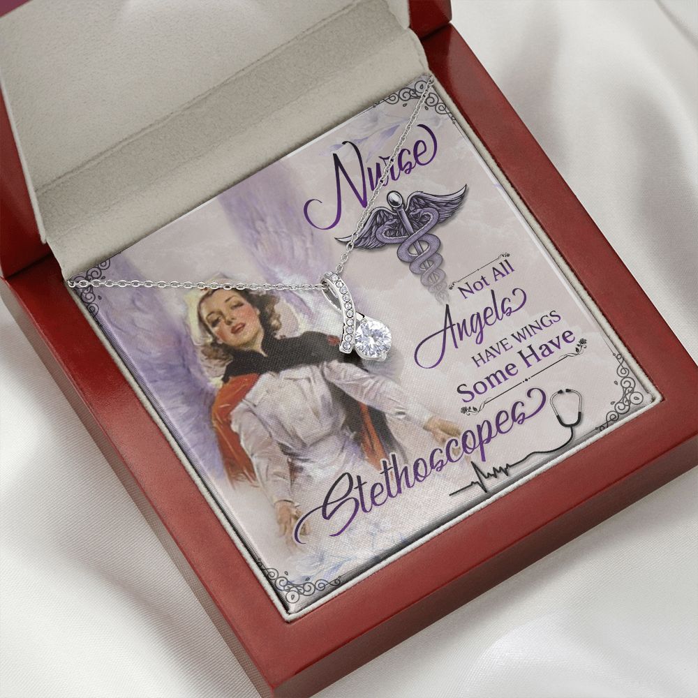 Not aAll Angels Have Wings Alluring Ribbon Necklace-Express Your Love Gifts