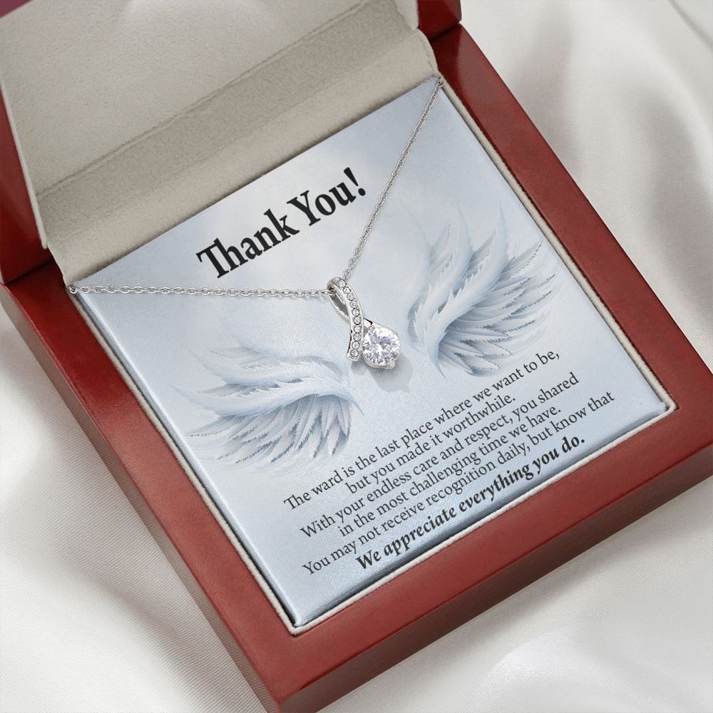 Thank You Present for Healthcare Workers Alluring Ribbon Necklace-Express Your Love Gifts