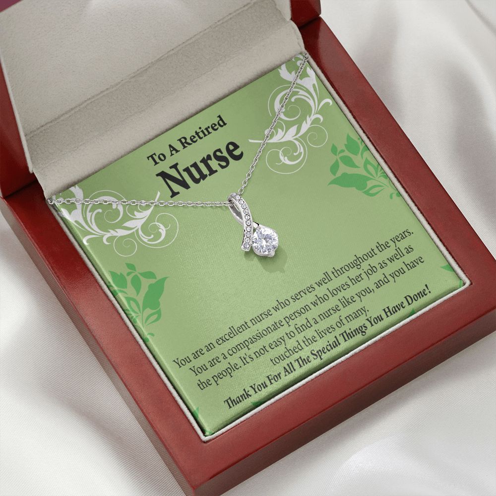 Retired Nurse Thank You Alluring Ribbon Necklace-Express Your Love Gifts